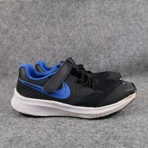 Nike Shoes Kids 2 Athletic Trainer Star Runner Sneakers Easy On Strap Black Blue
